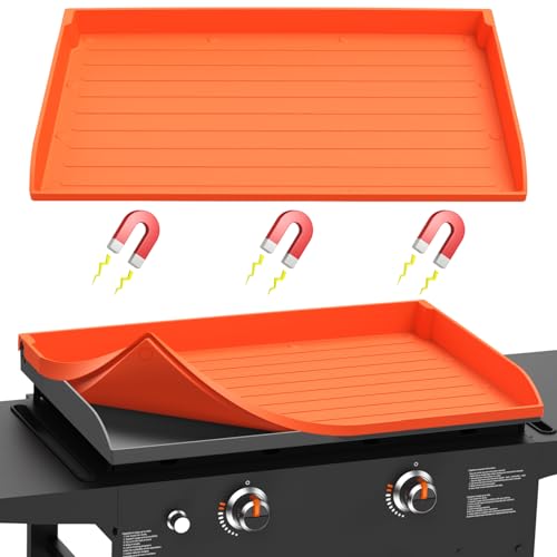 Huchiz Silicone Griddle Mat Cover for Blackstone - 28 Inch Full-Edge Coverage Magnetic Silicone Grill Cover Heavy Duty Food Grade Griddle Protective Mat Keep Your Grill Clean and Rust-Free