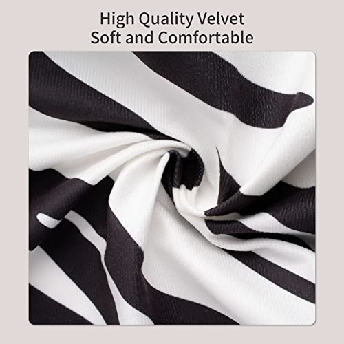 Kiorevy Boho Throw Pillow Cases Covers, Black And White Square Zebra Velvet Pillows Cushion Covers With Zipper 18X18 Inch Pillowcase For Farmhouse Couch Sofa Home Decor, 2 Pack #TOP3