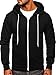 Produktbild BOLF Herren Kapuzenpullover Hoodie Sweatshirt mit Kapuze und Reißverschluss Kapuzenjacke Sweatjacke Zip Print Aufdruck Motiv Freizeit Sport Fitness Outdoor Casual Style HW2787 Schwarz XL [1A1]