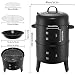 3 in 1 Räucherofen, Räucherofen, Holzkohlegrill mit Deckel, Grilltonne Räuchergrill Campinggrill, Grillen & Garen Multifunktionsgrill für Räuchern