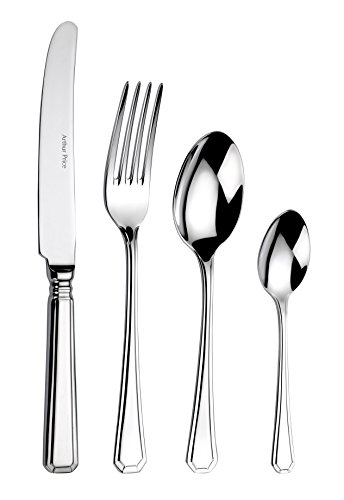 Arthur Price Every Day 24-Piece Grecian 6-Person Cutlery Set, Stainless Steel, Silver, 34 x 31 x 5 cm