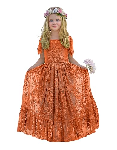 Flower Girl Dress Lace Boho Toddler Dresses Backless Ruffle Maxi Girl Dress for Wedding Holiday Beach Party2