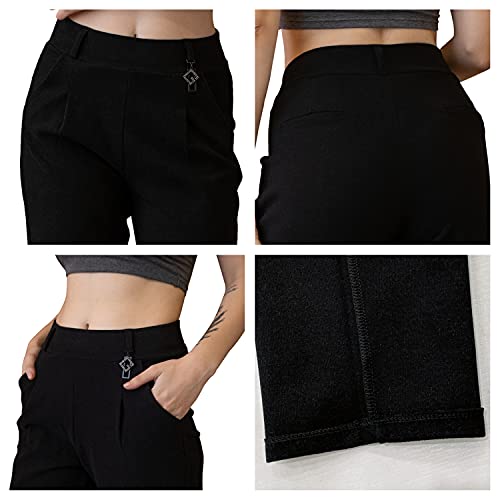 Pantaloni-Donna-Nero-Vita-Alta-Elasticizzato-a-Sigaretta-Caviglia-Leggins-Donna-Termici-di-Spessore-Casuale-Moda-Abbigliamento-Donna-Autunno-Invernali