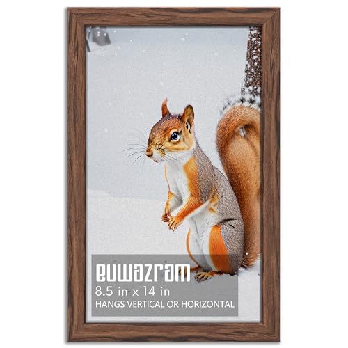 euwazram Rustic Walnut 8.5x14 Frame - Single Frame 8.5 x 14 Poster Frame for Artwork Puzzles Photos and Movie Posters Picture Frames