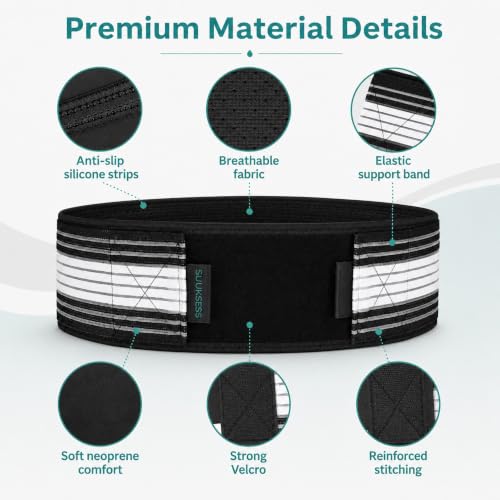 Image of Sciatica Pain Relief Belt for Men and Women, Sacroiliac Si Joint Hip Belt for Back Pain, Pelvic Support Belt, Cotton Umbilical Hernia Support Brace