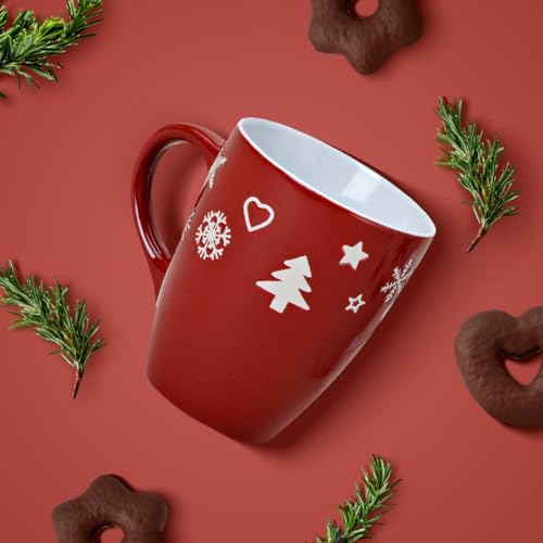 Tassen 36er Set Xmas in rot und weiß - Keramik Kaffeebecher als Weihnachtstassen in 10 cm - Klassische Kaffeetassen für Weihnachten spülmaschinenfest und mikrowellengeeignet 8 Tassen 36er Set Xmas in rot und weiß - Keramik Kaffeebecher als Weihnachtstassen in 10 cm - Klassische Kaffeetassen für Weihnachten spülmaschinenfest und mikrowellengeeignet