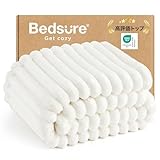 Bedsure ブランケット 毛布 シングル 冬用 おしゃれ ふわとろ ふわふわもうふ もこもこ 柔らかく肌触り 軽量 掛け毛布 洗える 寒さ対策 軽い 暖かい モコモコ(150x200，ホワイト)