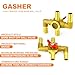 GASHER Brass 3/4 Inch Heater Control Valve, 4-Way Automobile Heating Water Valve, Car Heater Air Conditioning Ball Valve With 4Pcs Hose Clamps