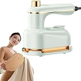 Saker Plus Steam Iron - Portable Steam lron with Anti-Scalding Base, 2 In 1 Handheld Portable Mini Travel Saker Plus Steam Iron, 1000w Fast Heating in 5 Seconds (Green)