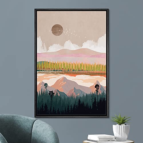 SIGNFORD Pastel Mountain Landscape Canvas Print - 16"x24" Modern Art for Living Room, Bedroom, Office
