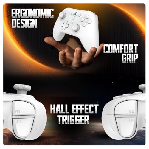 Image of Cosmic Byte Blitz Wireless + Wired Controller for PC, Hall Effect Joystick & Triggers, 1000Hz Polling Rate, Adjustable Vibration, Turbo & Auto Turbo (White)