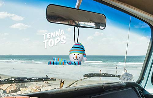 Tenna Tops Snowman Winter Hat & Scarf Car Antenna Topper/Mirror Dangler/Cute Dashboard Accessory (Light Blue) (Fits Thin Style Antenna)