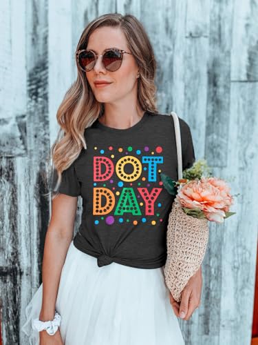 Happy Dot Day Tshirt Women Funny Dot Shirts Retro Inspire Teacher Outfits Cute Positive Tops4