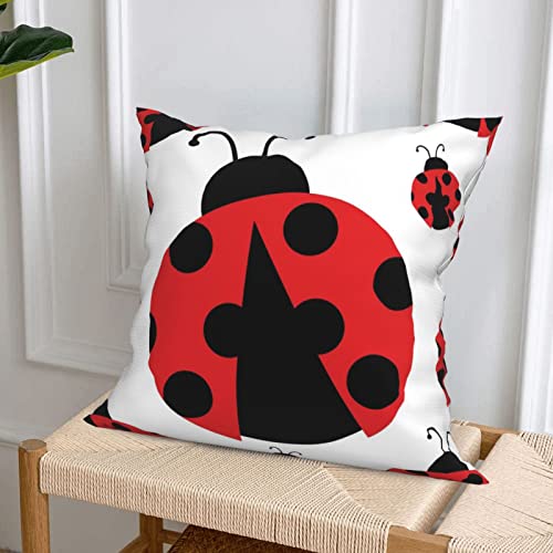 Funny Ladybug Printed Throw Pillows Covers Set Of 4 Cozy Square Decorative Pillow Case Cushion Covers For Sofa Living Room 16"X16" #TOP6