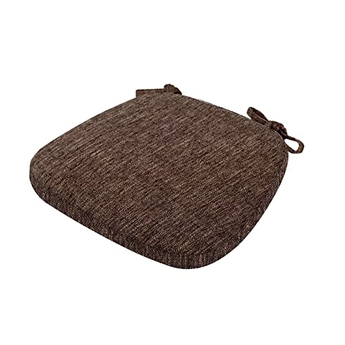 Yadlan Stuhlkissen 6er Set mit Schleife, Sitzkissen 40x40 Waschbar, Stuhlauflagen KüChenstuhl mit ReißVerschluss, Stuhlkissen Esszimmer 6 StüCk Trapez GedäChtnisschaum Sitzpolster Kaffee