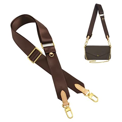 TOURDREAM Multi Pouchette Accessories Adjustable Pink Strap for LV Crossbody Shoulder Multi Purpose Strap Wide Canvas (Brown) Cover