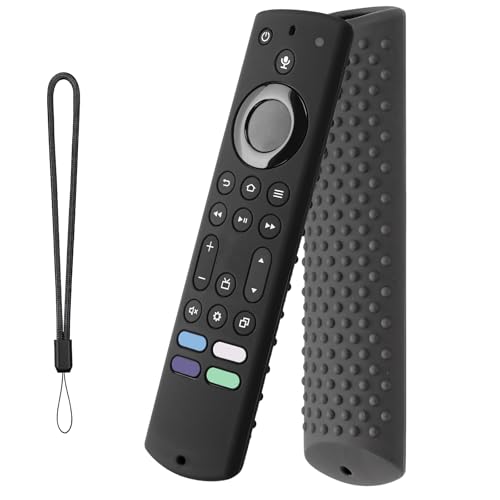For Fir TV St-ick 4K Max第2世代 リモコンカバー For Fir TV St-ck 4K Max 2023 リモコンカバー Fir-TV Stck 4-K Ma-x 2023対応リモコンカバー シリコン製 軽量 ソフト 滑り止め 指紋防止 落下防止 汚れ防止 防水 耐衝撃 全体保護 ピッタリ ハンドストラップ付き 6.2インチ（ブラック）の商品画像（Amazon）