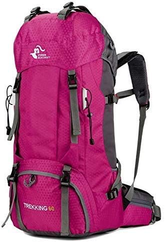 Amazon 登山 リュック ザック 登山リュック 登山用リュック ザック 登山 アドベンチャーバックパック ハイキング 旅行 キャンプ用の軽量で丈夫なデイパック レインカバー付きトレッキングショルダーバッグ 赤 Rose赤 登山リュック ザック