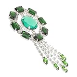 EXQUIMEUBLE 宝付きタッセルブローチ レディース用 高耐久ガラス水晶 装飾ピン コートやバッグに ホリデー フェスティバルシーズン向けファッシ