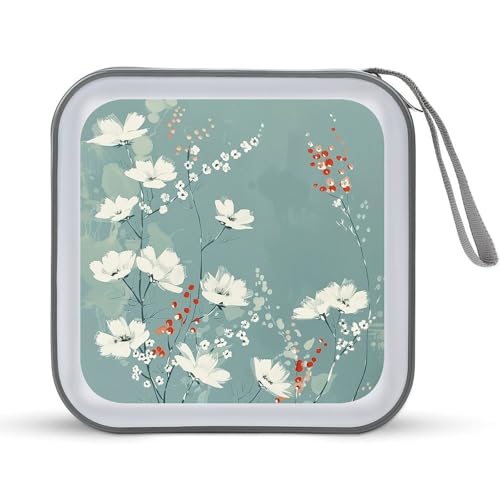 Rangement CD DVD zippé plastique 40 compartiments bleu cyan pour voiture et maison