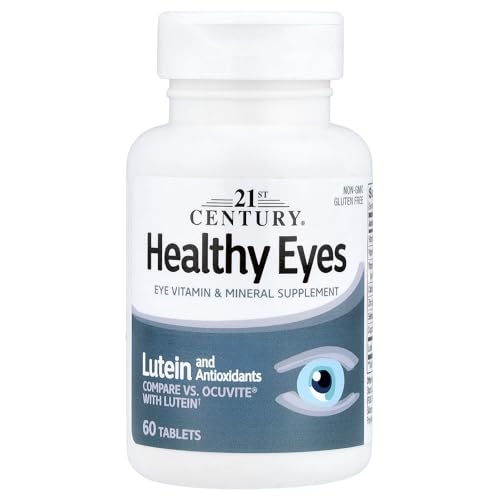 21st Century Healthy Eyes with Lutein Tablets, (60 Count), Eye Vitamins & Mineral Supplement with Antioxidants for Vision Support, Eye Health Supplements for Adults & Seniors, Non GMO & Gluten Free