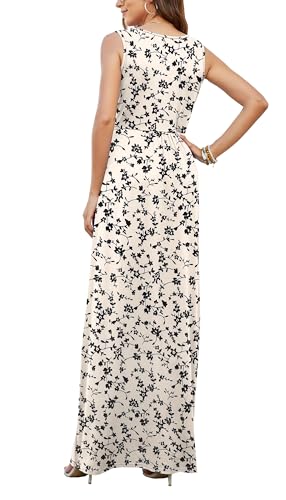 Image of AUSELILY Women's Sleeveless Formal Dress Deep V Neck Loose Plain Cocktail Long Maxi Dresses with Pockets 2026 New