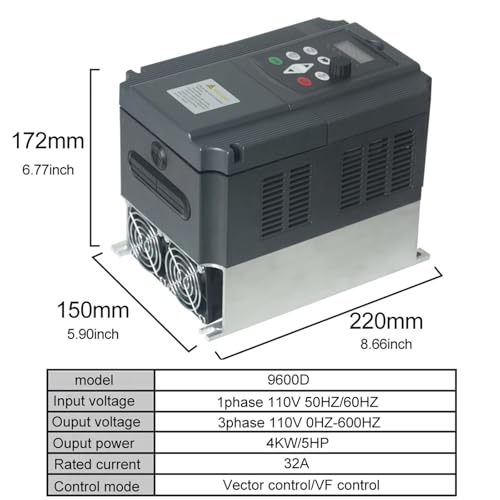 Convertisseur de fréquence VFD 110V 1.5kW et variateur moteur triphasé - 5