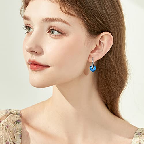 Birthstone Earrings Sterling Silver Celtic Dangle Drop Earrings Hypoallergenic Hook Earrings Irish Jewelry Mothers Day Birthday Gifts for Daughter Girlfriend Wife2