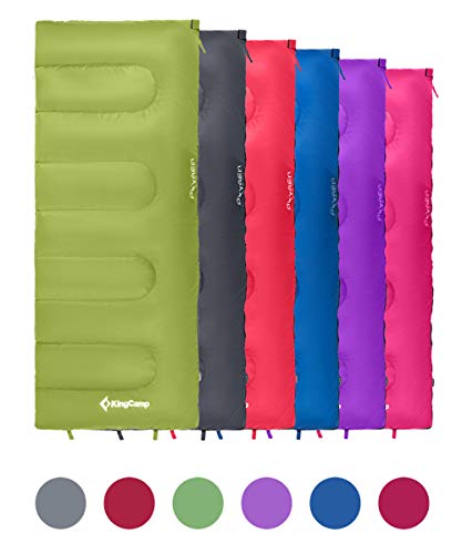 KingCamp 寝袋 シュラフ 封筒型 軽量 防水 コンパクト 1kg シェラフ 4~17℃に適応 円筒型寝袋 二つ連結可能 丸洗い可能 キャンピング アウトドア 登山 車中泊 防災用 春夏に対応