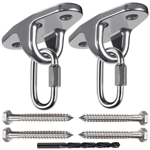 Dakzhou 2 Heavy Duty Swing Hangers Swing Brackets Wooden and Concrete Bolts 2000 lb Capacity Playground Porch Yoga Seat Trapeze SwingSets Indoor Outdoor