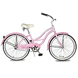 Micargi Tahiti Single Speed 26 Inch Women's Beach Cruiser Bike Hi-Ten Steel Frame City Bike Classic...