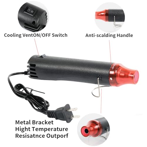 Ferropeak Heat Gun 300W, Handed Hot Air Gun for Crafting and DIY (Black) - image 6