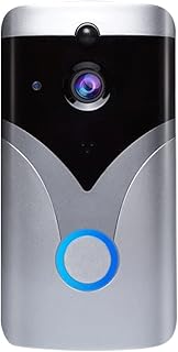 Câmera de vídeo sem fio Campainha 1080P Câmera de segurança doméstica WiFi com áudio bidirecional/detecção de movimento/visão noturna funciona com Alexa Silver Doorbell Camera