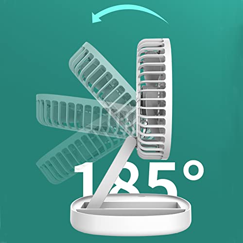 TiSuit Portable Pedestal Fan - Foldaway Fan Foldable Desk Fan, Use 1200Mah Rechargeable Battery for Home Kitchen Outdoor Camping (Pink)