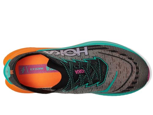 Hoka Men's Mach X 2 Sneaker, Black/Electric Aqua, 12