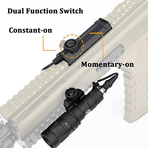 QIRUIMY M300W Strobe Torch with Dual Function Switch,500 Lumens Tactical Strobe Flashlight Scout Light for 20mm Picatinny Rail System (Black) - Image 4