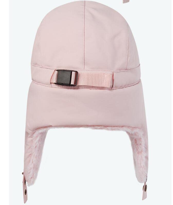 Cappello da cacciatore invernale unisex da uomo Cappello caldo da donna con paraorecchie in pelliccia sintetica spessa e morbida Impermeabile Protezione calda per il viso Protezione d/pink/L