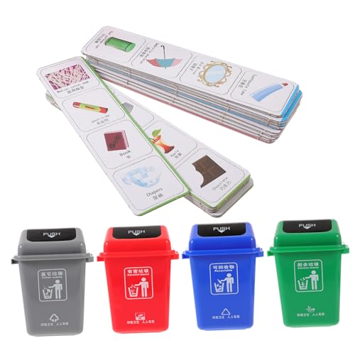 NOLITOY Müllsortierspielzeug Kinder Lernspielzeug Umweltspiel Satz Bunte Mülleimer Spiel Pädagogisch Für Frühförderung Geschenk