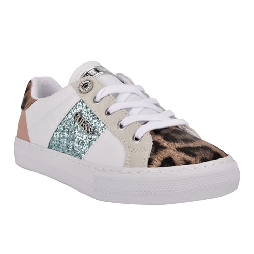 GUESS Loven Damen-Sneaker, Weiß/Pink Leopard Multi 142, 36.5 EU