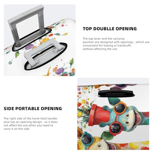 Three Cute Giraffes Elastic Travel Luggage Covers Dustproof Scratch-Resistant Suitcase Protector Fit 22-24 Inch3