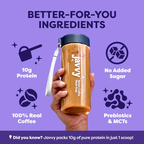 Image of Javvy Protein Coffee for Cold Brew & Iced Coffee, Pumpkin Spice | 10g Whey Protein, 100% Natural Cold Brew, Zero Artificial Flavors & Sweeteners, 80mg Caffeine, No Added Sugar