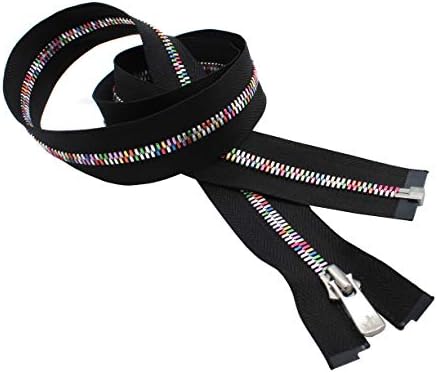 YKK Excella Rainbow Zipper 22" ~ Separating