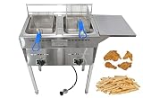 ZPL Kitchenware Deep Fryer – Propane Deep Fryer for Outdoor- 18 Qt Stainless Steel Commercial Quality Double Fryer with Baskets, Lids & Hose - Ideal for Frying Fish, Wings, and More