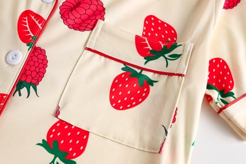 Vopmocld Girls Pajama Sets 3pcs Button Down Short Sleeve Long Pants With Shorts Sleepwear Cute Patterns Nighty For Teens3