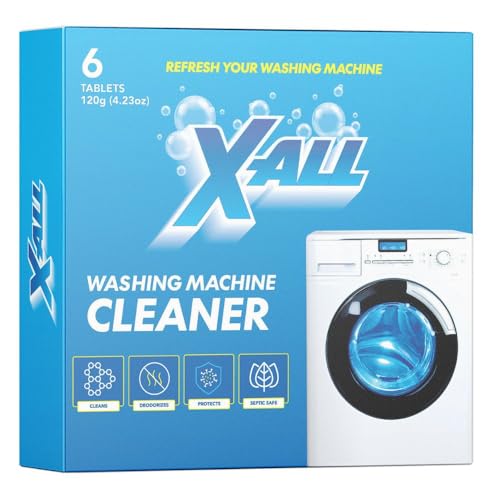 X-ALL Washing Machine Cleaner Deep Cleaning Tablets Cleans and refreshes the interior Limescale and Mineral-Buildup Deep Cleans Dirt for HE Front Load & Top Load Washers
