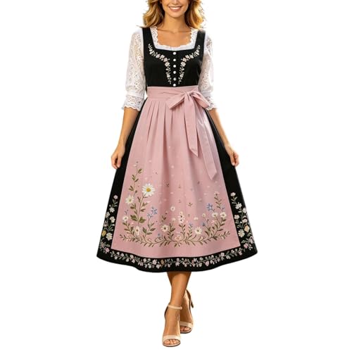 Robe dirndl de fête en velours raffiné et coupe midi sans manches