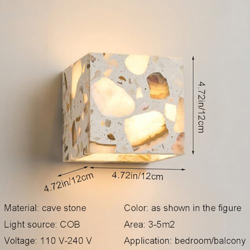 Aplique de pared LED medieval de terrazo de 12 cm para terrazas y dormitorios 7
