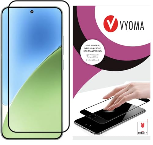 Image of VYOMA Military-Grade Gorilla Tempered Glass for Xiaomi 15 / Mi 15 (Black) | Edge to Edge Full Screen Coverage | Scratch Resistant | With Easy Installation Kit | Screen Protector for Smartphone | Bubble-Free | Ultra Clear HD Glass | Oleophobic Coating | High Clarity | 9H Hardness | Scratch Resistant | ShatterProof | ScreenGuard | Pack of 1