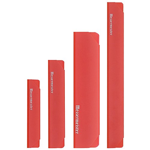 Messermeister Knife Edge Guard Set, 4 Piece, Translucent Red