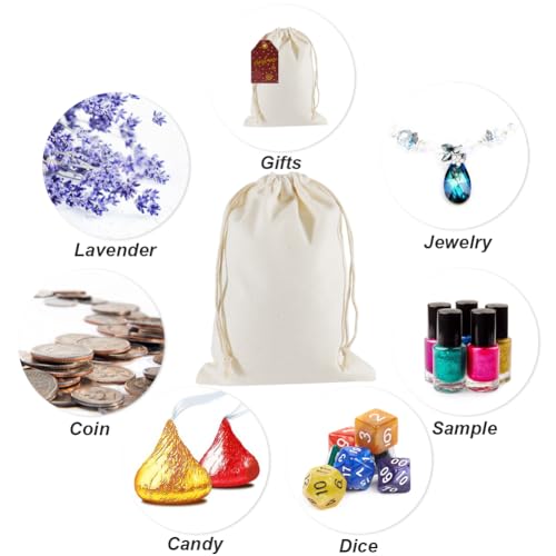Hrx Package 20Pcs Muslin Bags 5X7 Inch, Cotton Drawstring Pouches Sachet Bags For Gift Party Favors Jewelry Diy thumb #5